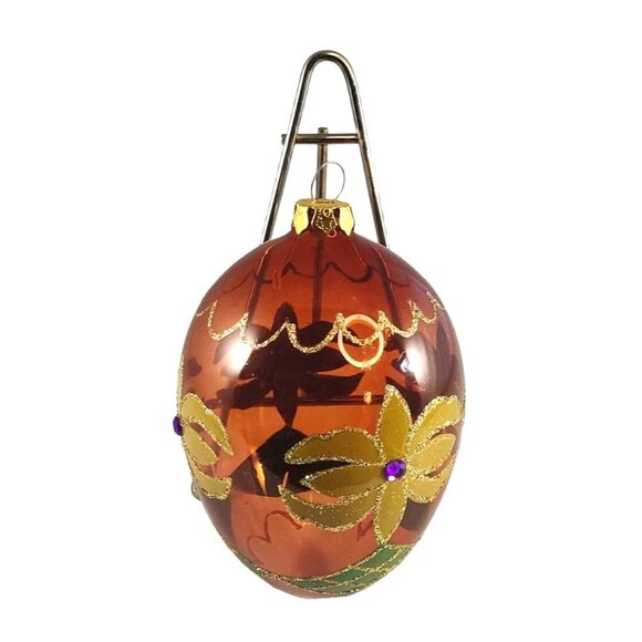 Vintage Hand-Painted Hand Blown Glass Christmas Ornaments Set Of 3 - Picture 3 of 13